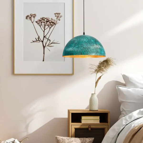 zielona lampa sufitowa